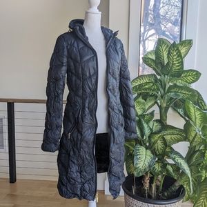 Black Puffer Down Feather Jacket
